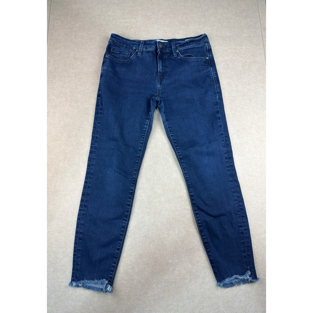 Mavi Jeans Women's 29 Blue Adriana Ankle Mid Rise Super Skinny Raw Hem Stretch